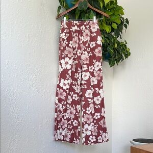 Abercrombie & Fitch Maroon Floral Pants